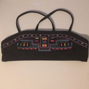 Girls Size 7/8  black  embroidered Bikini top